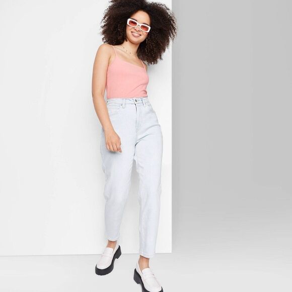 Women's Super-High Rise Curvy Tapered Jeans - Wild Fable Ultra Light Wash, 16 - Picture 1 of 1